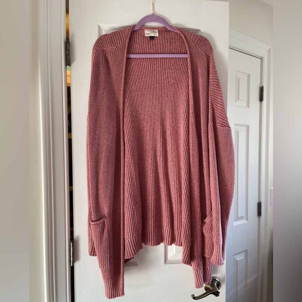 Pink Woven Cardigan